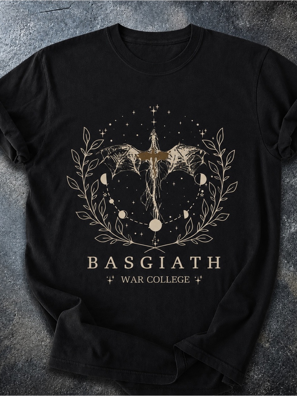 Basgiath War Dragon Shirt, Fantasy Academy Graphic Tee - Black Unisex